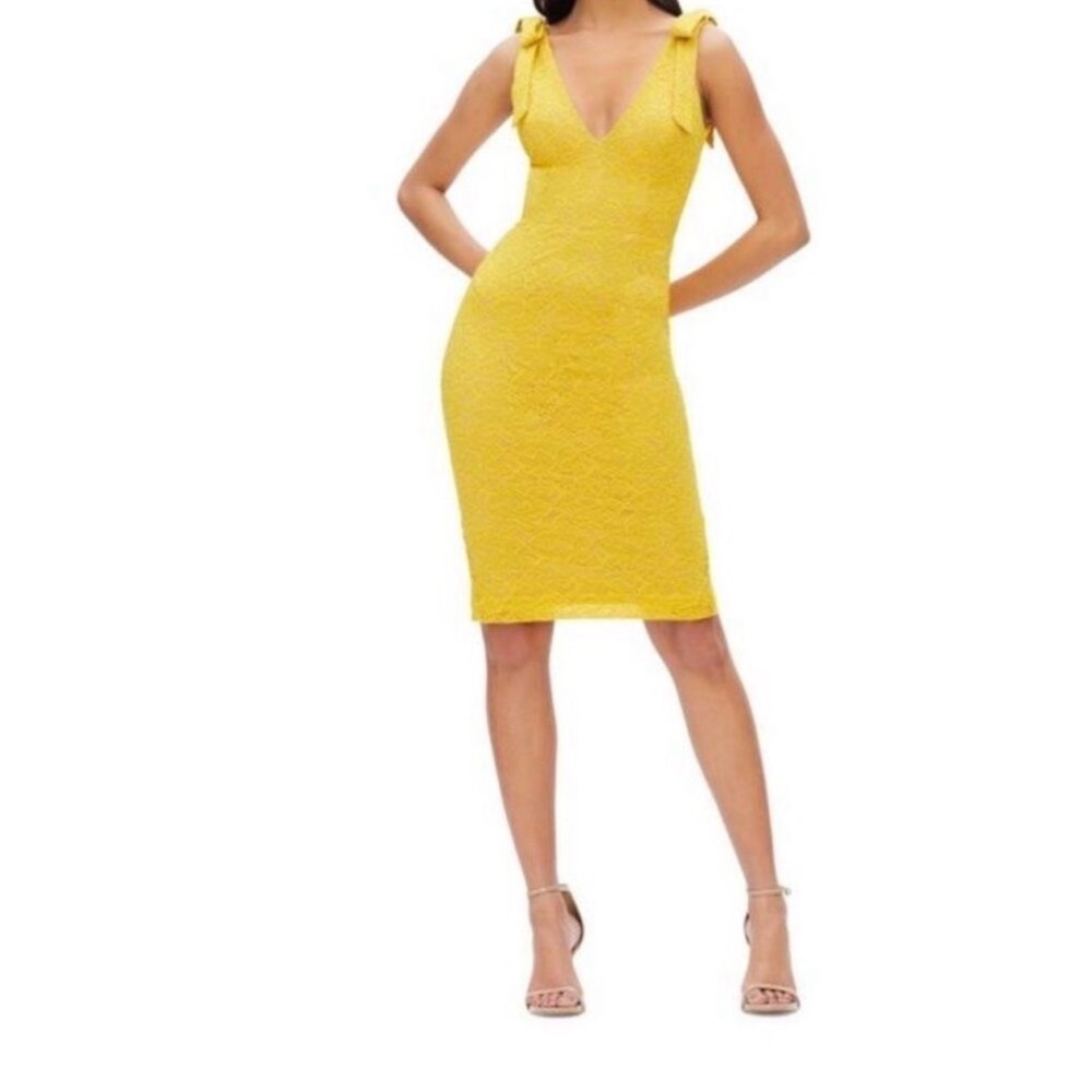 Dress the Population Yellow Midi Dress